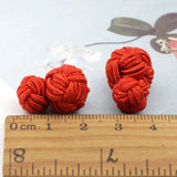 Riolio  Colorful Double Rope Ball Knot Cufflinks Novelty Solid Colors Braided Handmade Elastic Upscale Men's Classic Cuff Links For Men