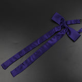 Riolio  Long Silm Ribbon Bowtie Fashion Pretty Solid Color Adjustable Bowknot Black Pupple Orange Butterfly For School Girl Accessories