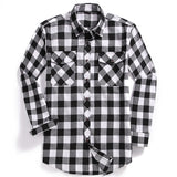 Riolio New Men Casual Plaid Flannel Shirt Long-Sleeved Chest Two Pocket Design Fashion Printed-Button (USA SIZE S M L XL 2XL)