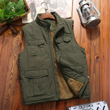 Riolio  Winter Men Padded Vest Men Fleece Warm Waistcoats Thermal Vests Coats Man Waterproof Windbreaker Sleeveless Jackets Clothing