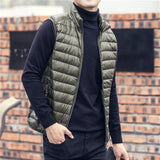 Riolio Fashion Brand Men Down Vest Coats New Winter Casual Sleeveless Lightweight Down Duck Vest Coats Male