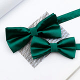 Riolio  Colorful Solid Color Parent-Child Bowtie Set Classic Polyester Butterfly Satin For Father Son Party Dinner Wedding Accessory