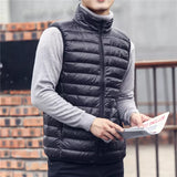 Riolio Fashion Brand Men Down Vest Coats New Winter Casual Sleeveless Lightweight Down Duck Vest Coats Male