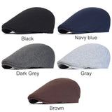 Riolio Cotton Newsboy Caps Men Women Hat Soft Casual Beret Solid Unisex Retro Hat Driver Flat Cap The waiter Cap
