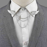 Riolio  New Men Women Shirt Collar Tassel Chain Lapel Pin Brooch Dragon Eagle Deer Head Wings Badge Retro Unisex Jewelry Accessories