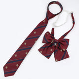Riolio  School Uniform Bow Tie Set For Boys Girls Polyester Plaid Striped British Slim Necktie Bowtie Party Student Children Accessories