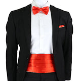 Riolio  New Fashion Mens Cummerbund Bow Tie Brooch Set Black Red Blue   Waist Seal For Formal Tuxedo Business Suit Dinner Accessories