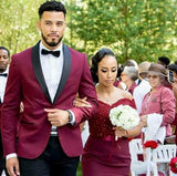 Elegant Mens Suits Formal Peaked Lapel Slim Fit Suit Purple Tuxedo Groom 2 Piece Set Wedding Suits For Men (Jacket+Pant)