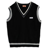 Riolio Sweater Vest Men V-neck Patchwork Leisure Loose All-match Streetwear Sleeveless Sweaters Mens Chic Korean Style Teens Couples BF