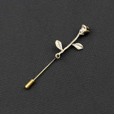 Riolio  Men's Golden Black Luxury Brooches Various Leaf Ginkgo Fower Pin Chic Fashion Men Suit Shawl Collar Lapel Pins Daily Accessory