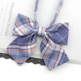 Riolio  Ladies Bowtie Cute College Style Striped Chic Handiness Simple Student Cosplay  JK Uniform Accessory Collar Butterfly Knot Gift