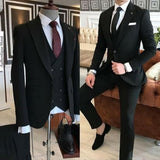 Riolio Costume Homme Italian Business Slim Fit 3 Pieces Royal Blue Men's Suits Groom Prom Tuxedos Groomsmen Blazer for Wedding