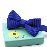 Riolio  Fashion Single Deck Children Solid Color Bowknot Lovely Knit Bowtie Adjustable  Neckwear Designer Knitting Kid Butterfly Bow Tie