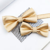 Riolio  Colorful Solid Color Parent-Child Bowtie Set Classic Polyester Butterfly Satin For Father Son Party Dinner Wedding Accessory