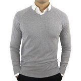 Riolio High Quality New Fashion Brand Woolen Knit Pullover V Neck Sweater Black for Men Autum Winter Casual Jumper Men Clothes 2Xl