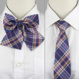 Riolio  School Uniform Bow Tie Set For Boys Girls Polyester Plaid Striped British Slim Necktie Bowtie Party Student Children Accessories