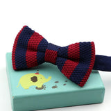 Riolio  Fashion Single Deck Children Solid Color Bowknot Lovely Knit Bowtie Adjustable  Neckwear Designer Knitting Kid Butterfly Bow Tie