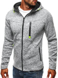 Riolio Men's Full Zip Hoodie Solid Color Zipper Hooded Daily Fitness Basic Thin Fleece Hoodies Sweatshirts Long Sleeve Blue Gray Black