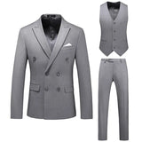 Riolio S-6XL (Jacket+Pants+vest) Men Suits Double Breasted Latest Design  Double breasted Groom Wedding Tuxedos Best Costume Homme