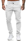 Riolio New Men's Solid Color Casual Cotton Trousers Slim Straight Business Pants All-match Trousers