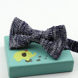 Riolio  Fashion Single Deck Children Solid Color Bowknot Lovely Knit Bowtie Adjustable  Neckwear Designer Knitting Kid Butterfly Bow Tie