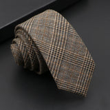 Riolio  Mens Classic Cotton Ties High Quality Handmade Skinny 6CM Neck Tie Plaid Solid Color Striped Narrow Business Shirt Accessories