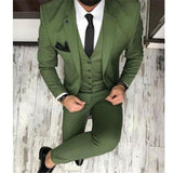 Riolio Latest Coat Pant Designs Green Men Suit Slim Fit 3 Piece Tuxedo Groom Style Suits Custom Prom Party Blazer Terno