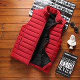 Riolio Men' Sleeveless Vest Jackets Winter Fashion Male Cotton-Padded Vest Coats Men Stand Collar Warm Waistcoats Clothing 5XL