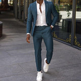 Riolio New Arrival Slim Fit Male Suit Notched Lapel Groom Tuxedos Formal Business Men Suits 2 Pieces Blazer Pants Traje Hombre