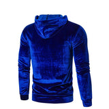 Riolio Royal Blue Velvet Velour Hooded Sweatshirt Men Autumn New Casual Hip Hop Mens Hoodies Sweatshirts Sweat Homme Streetwear