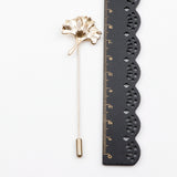 Riolio  Men's Golden Black Luxury Brooches Various Leaf Ginkgo Fower Pin Chic Fashion Men Suit Shawl Collar Lapel Pins Daily Accessory