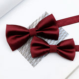 Riolio  Colorful Solid Color Parent-Child Bowtie Set Classic Polyester Butterfly Satin For Father Son Party Dinner Wedding Accessory