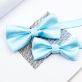 Riolio  Colorful Solid Color Parent-Child Bowtie Set Classic Polyester Butterfly Satin For Father Son Party Dinner Wedding Accessory