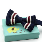 Riolio  Fashion Single Deck Children Solid Color Bowknot Lovely Knit Bowtie Adjustable  Neckwear Designer Knitting Kid Butterfly Bow Tie