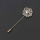 Riolio  Men's Golden Black Luxury Brooches Various Leaf Ginkgo Fower Pin Chic Fashion Men Suit Shawl Collar Lapel Pins Daily Accessory