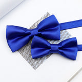 Riolio  Colorful Solid Color Parent-Child Bowtie Set Classic Polyester Butterfly Satin For Father Son Party Dinner Wedding Accessory