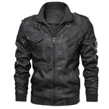 Riolio New Men's Leather Jackets Autumn Casual Motorcycle PU Jacket Biker Leather Coats Brand Clothing EU Size