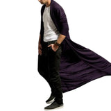 Riolio Autumn Men's Cardigan Long Sleeve And Ankle Men's Cardigan Simple Solid Color Front Cardigan Coat Men's Medium Long Coat