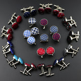 Riolio  Mens Round Braided Jewelry Fashion Shirt Cufflinks For Business Wedding Party Suit Stripe Dot Cuff Link Men Accessories Gift