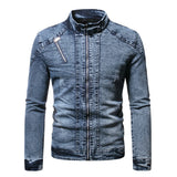 Riolio Fashion Spring Casual Jacket Mens Velvet Streetwear Denim Jacket  Stand Collar Jean Jackets Male Slim Fit Coat Outerwear