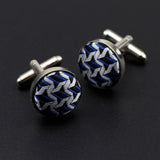 Riolio  Mens Round Braided Jewelry Fashion Shirt Cufflinks For Business Wedding Party Suit Stripe Dot Cuff Link Men Accessories Gift