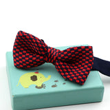 Riolio  Fashion Single Deck Children Solid Color Bowknot Lovely Knit Bowtie Adjustable  Neckwear Designer Knitting Kid Butterfly Bow Tie