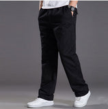 Riolio Mens casual Cargo Cotton pants men pocket loose Straight Pants Elastic Work Trousers Brand Fit Joggers Male Super Large Size 6XL