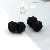Riolio  Colorful Double Rope Ball Knot Cufflinks Novelty Solid Colors Braided Handmade Elastic Upscale Men's Classic Cuff Links For Men