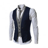 Riolio Men Waistcoat V Neck Single-breasted Slim Fit Mens Suit Vest Gilet Homme Casual Sleeveless Formal Business Jacket chaleco hombre