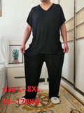 Riolio Summer Plus Size 8XL 170KG Men Pajamas Sets Modal Home Wear Set Soft Casual Sleep Wear Short Sleeve Top and Long Pants