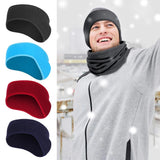 Riolio Fleece Fabric Ear Warmer Headband Winter Sweatband Running Headband Ear Warmer Men Women Outdoor Skiing Sports Headscarf