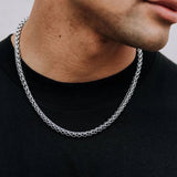 Riolio Rope Cuban Chain Necklace Men Fashion Temperament Stainless Steel Choker Link Chain Necklace For Men Jewelry Gift