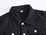Riolio New Men's Fashion Casual Black Hooded Sleeveless Vest Denim Vest Jacket Street Punk Style Denim Vest Multiple Size Options M-6XL