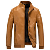Riolio Plus Size 6XL 7XL Men's PU Jacket Solid Color Autumn Leather Jacket Coat Big Size 7XL Casual Fashion Luxurious PU Outerwear Male